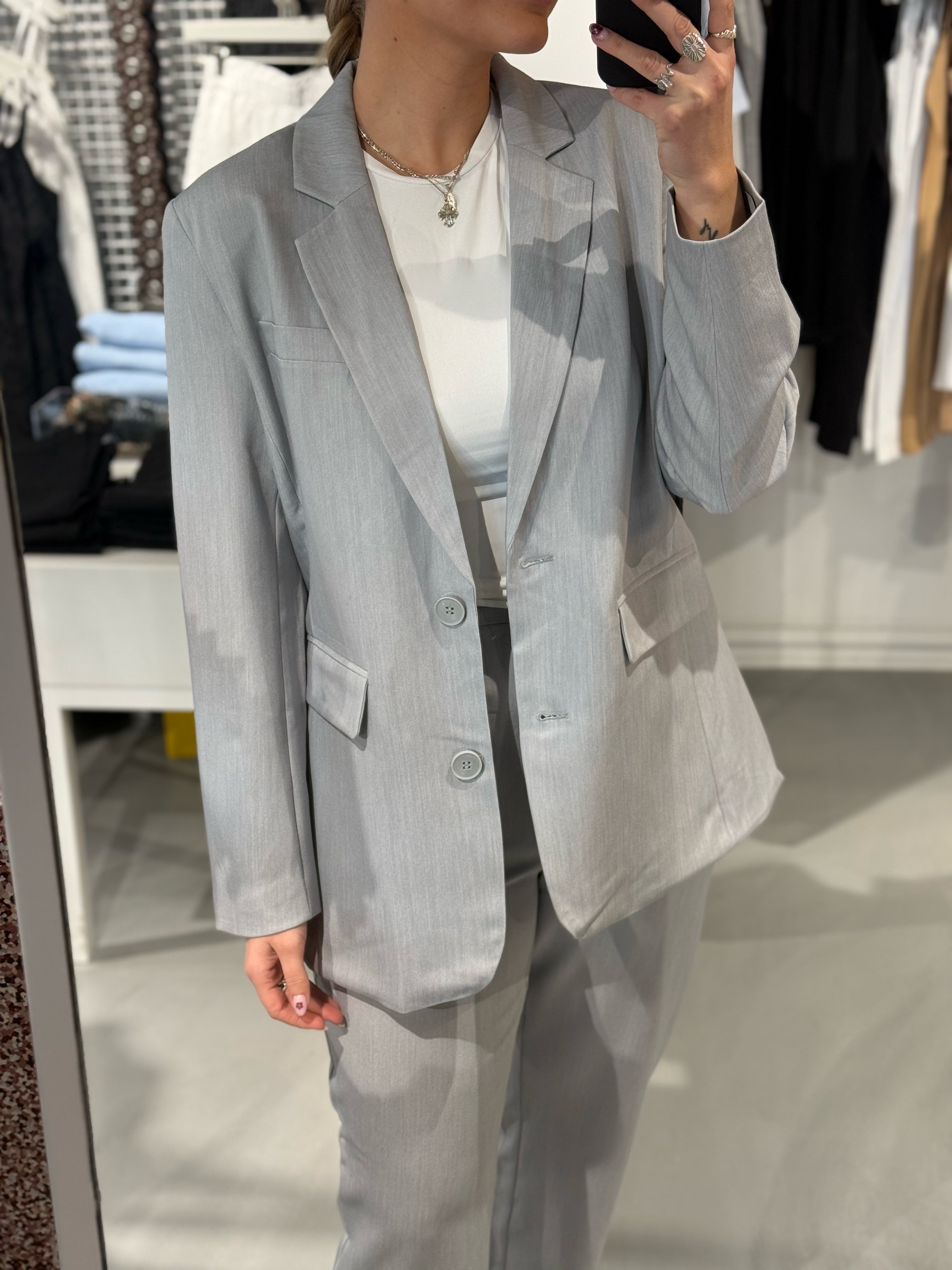 PCKAMIL Blazer - Light Grey Melange